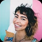 sweet girl with ice-cream