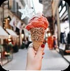 hand with big ice-cream cone
