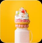 ice-cream cake and milk jug